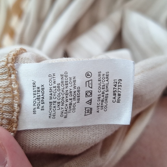 Cream and tan striped shirt with twist front - Picture 7 of 7